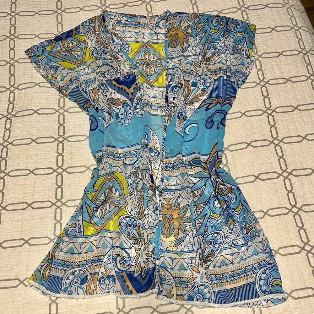 Sheer multi colored cover up